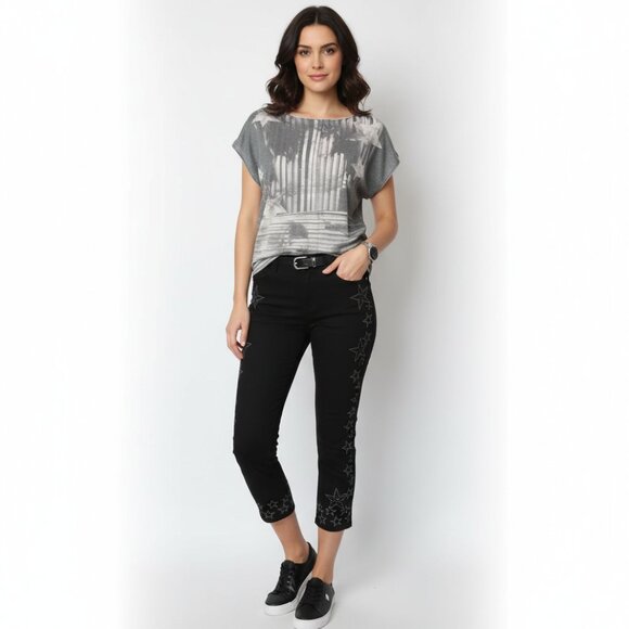 New GUESS Short Sleeve Crew Neck Top | Y2K Vibe Burnout Fabric Women's Small - Picture 1 of 7